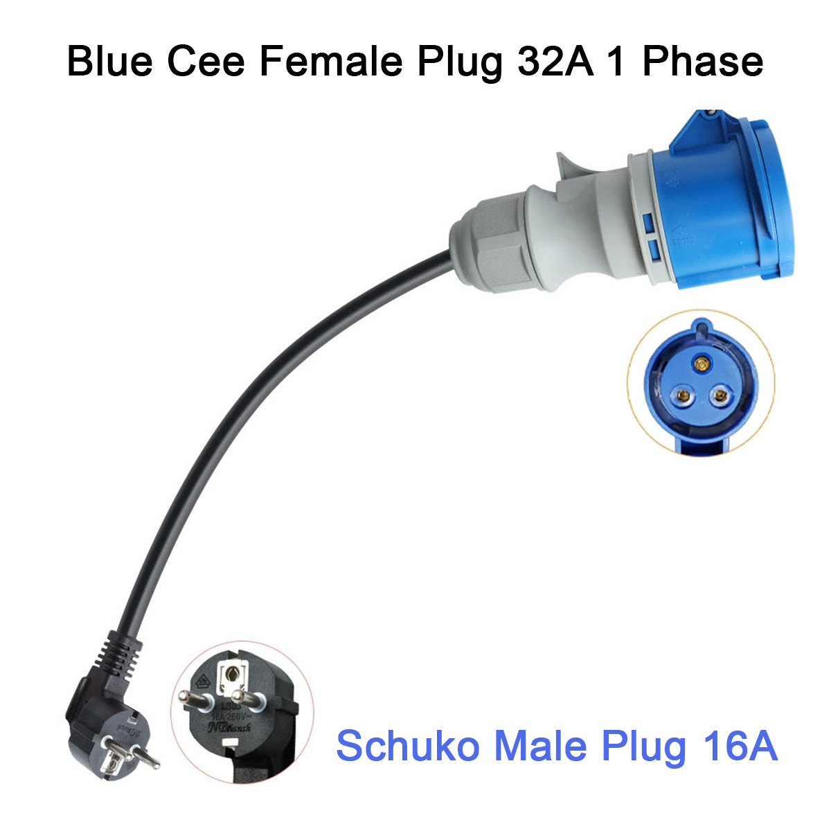 Ev Charger Adapter - NTO 블루 CEE 여성형 전원 플러그