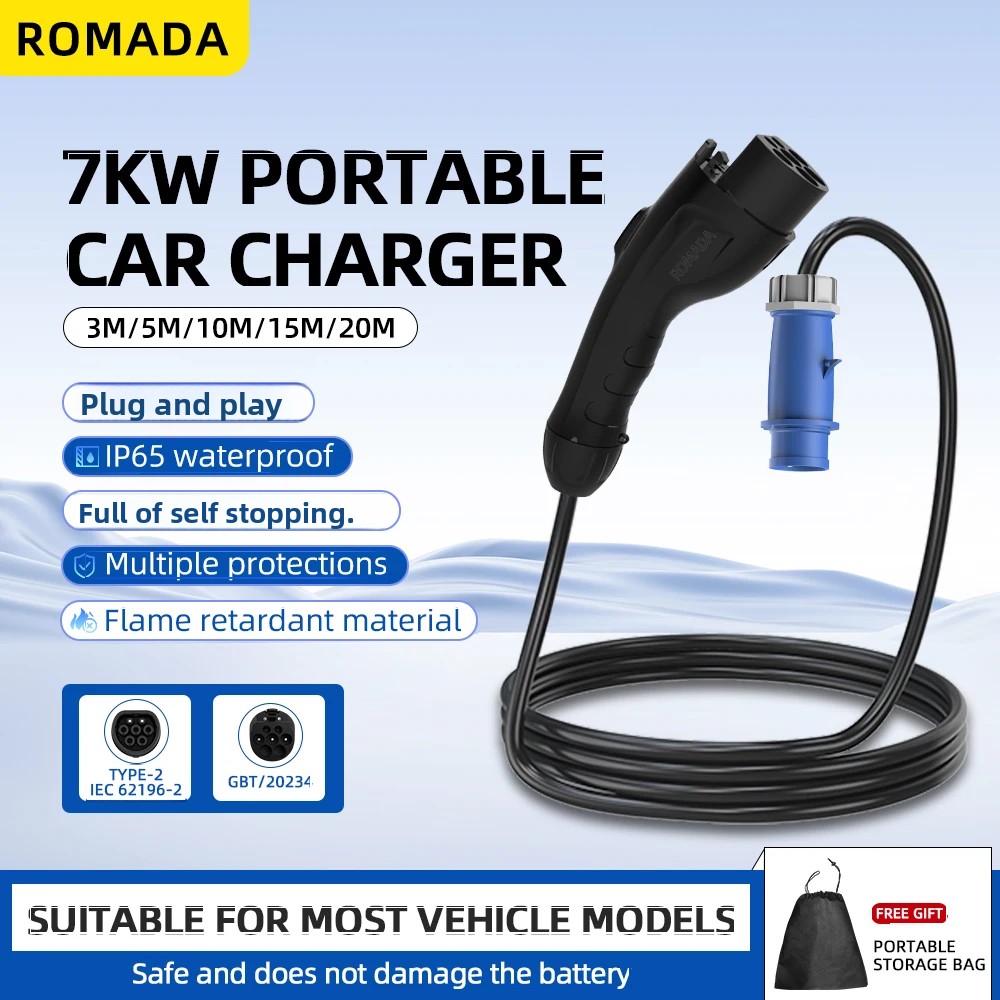 Ev Charger Adapter - 7KW 32A 전기차 EV 휴대용 충전기